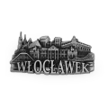 Magnes metalowy panorama Włocławek pamiątka z miasta