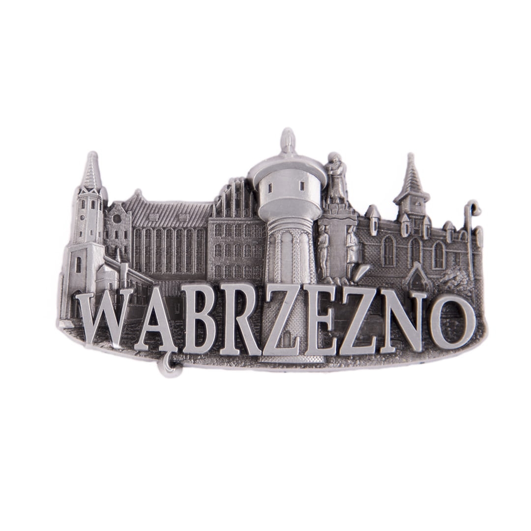 magnes na lodówkę Wąbrzeźno metalowy panorama