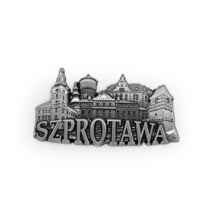 magnes na lodówkę panorama Szprotawa metalowy pamiątka