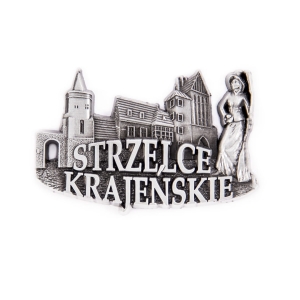 Magnes na lodówkę – panorama Strzelce Krajeńskie, metalowy