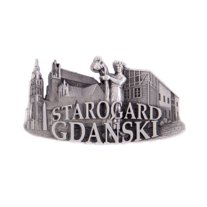 Magnes na lodówkę – panorama Starogard Gdański, metalowy