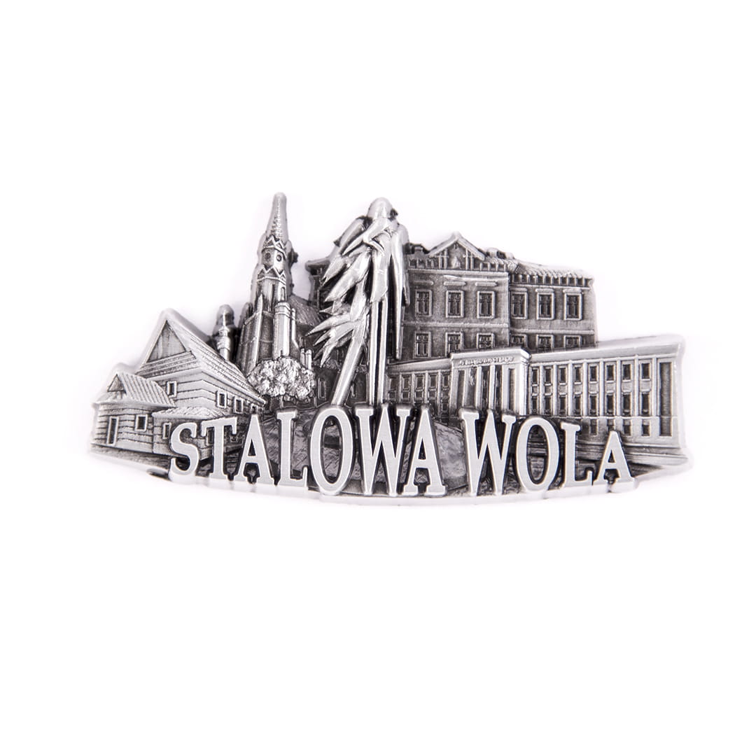 magnes na lodówkę Stalowa Wola panorama metalowy pamiątka