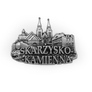 Magnes na lodówkę – panorama Skarżysko-Kamienna, metalowy