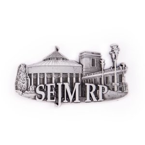 Magnes na lodówkę – panorama Sejm RP, metalowy