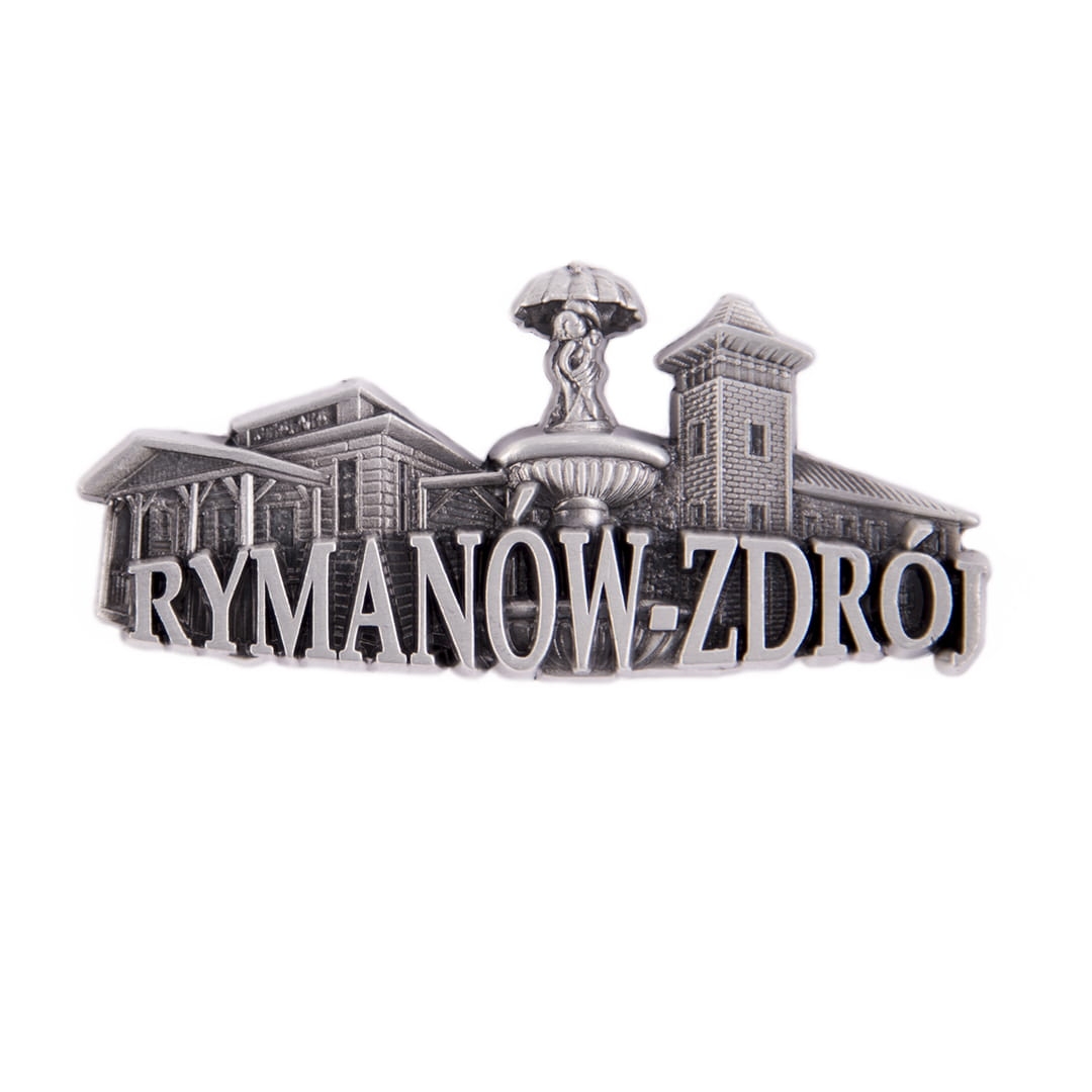 magnes na lodówkę Rymanów-Zdrój panorama metalowy pamiątka