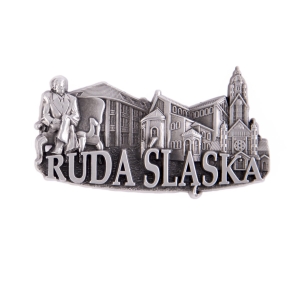 Magnes na lodówkę – panorama Ruda Śląska, metalowy
