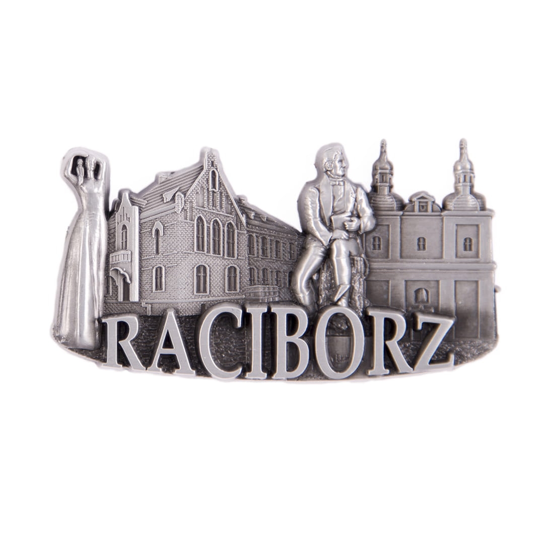 magnes na lodówkę panorama Racibórz metalowy pamiątka