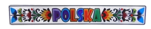 Magnes metalowy tablica rejestracyjna  Folk Łowicki