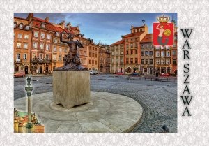 Pocztówka 3D Warszawa Syrenka