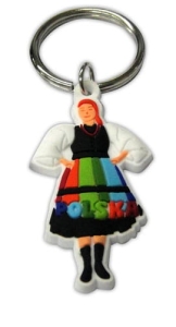 Brelok gumowy - strój ludowy Polska damski