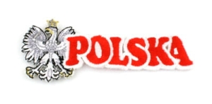 Naszywka haftowana. napis Polska