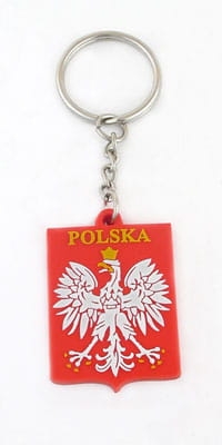 brelok do kluczy godło Polski gumowy czerwony biały orzeł