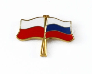 Flaga Polska - Rosja, przypinka