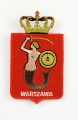 Naszywka herb Warszawy z syrenką i koroną haftowana