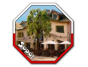 Magnes z efektem 3D STOP Sopot - Krzywy Dom