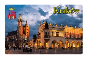 Magnes z efektem 3D Kraków Kosciół Mariacki  i Sukiennice