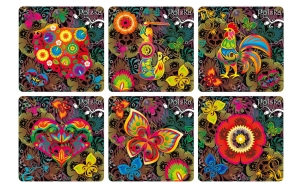 Podkładki korkowe Polska folk zestaw 6 szt.