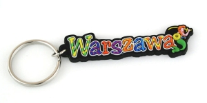 Brelok gumowy, napis Warszawa