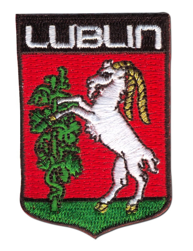naszywka herb Lublina haft biały kozioł